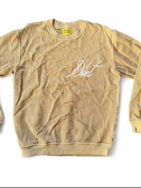 Diet Starts Monday Crewneck Sweatshirt in Light Tan